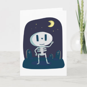 Halloween-hälsningskort/Cute Skeleton Kort