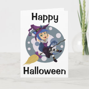 Halloween-hälsningskort/cute Witch Kort
