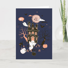 Halloween-hälsningskort för hemmet kort