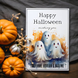 Halloween-hälsningskort för Lycklig Spöken-familje Julkort