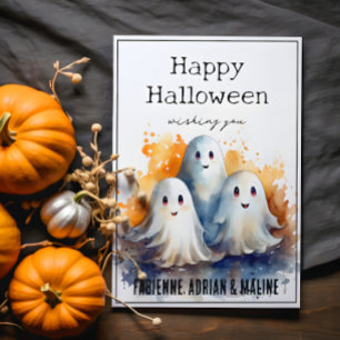 Halloween-hälsningskort för Lycklig Spöken-familje Julkort