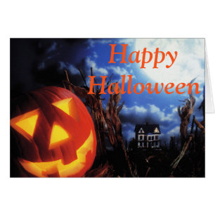 Halloween-hälsningskort/hemlig scen med offert hälsningskort