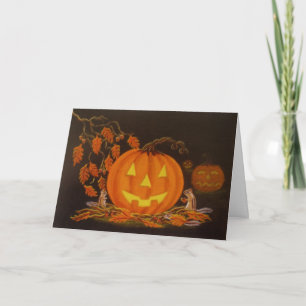 Halloween-hälsningskort,Jack-O-Lantern,chipmunk Kort