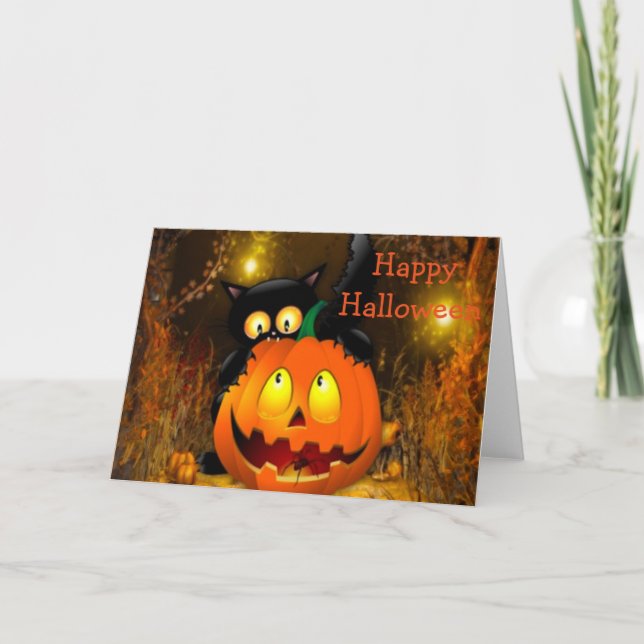 Halloween-hälsningskort/Jack-o-lantern Kort (Framsida)