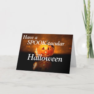 Halloween-hälsningskort/Jack-o-lantern och spindel Kort