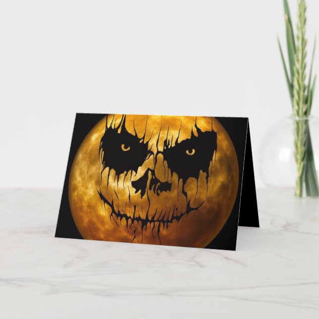 Halloween-hälsningskort/Måne Kort (Framsida)