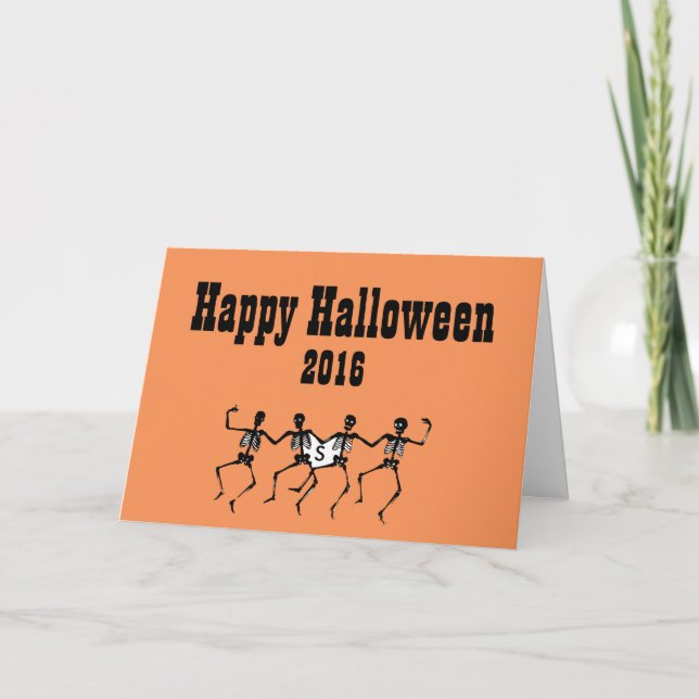 Halloween-hälsningskort med Dancing Skulls Kort (Framsida)