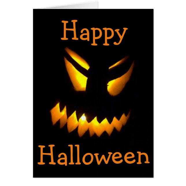 Halloween-hälsningskort/Scary Ansikte Hälsningskort (Framsidan)