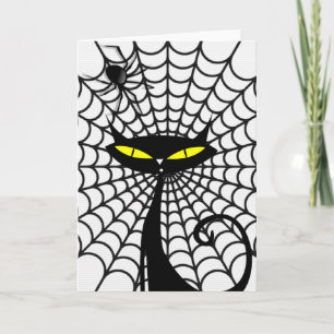 Halloween-hälsningskort/svart katt kort