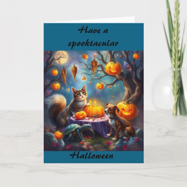 Halloween-hälsningskortecknare Halloween Tack Kort (Framsida)