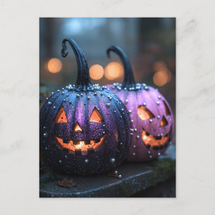 Halloween hälsokort kuslig pumpa vykort