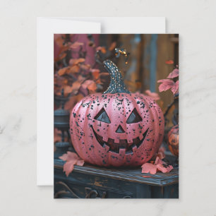 Halloween hälsokort kuslig pumpa vykort