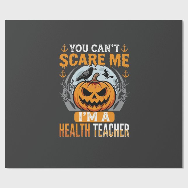Halloween Hälsolärare Skrämmande Pumpa Kråka Presentpapper (Platt)