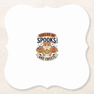 Halloween Hamster Driven Av Spöken Rolig Söt_1 Underlägg Papper