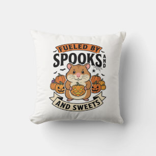 Halloween Hamster Drivs Av Spöken Rolig Söt_1 Kudde