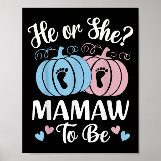 Halloween Han eller Hon Mamaw Att Vara Pumpa Kön U Poster