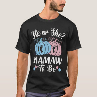Halloween Han eller Hon Mamaw Att Vara Pumpa Kön U T Shirt