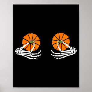 Halloween-hand med pumpaskelett poster