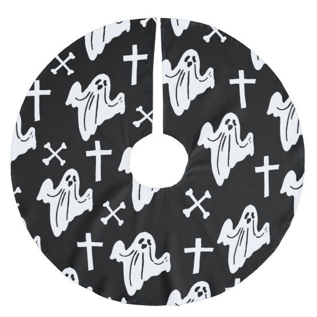 Halloween Hand plockade Mönster-bakgrund Julgransmatta Borstad Polyester (Framsidan)