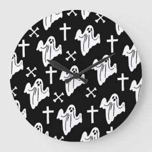 Halloween Hand plockade Mönster-bakgrund Stor Klocka