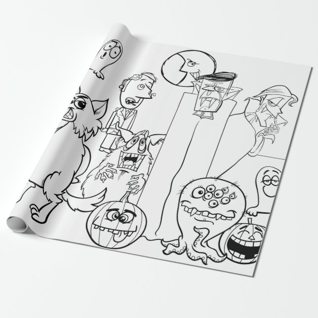 HALLOWEEN HAND PLOCKADE MONSTER Wrappa Papprare Presentpapper (Utrullad)