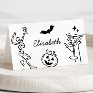 Halloween Hand plockade Namn-platskort Bordsnummer