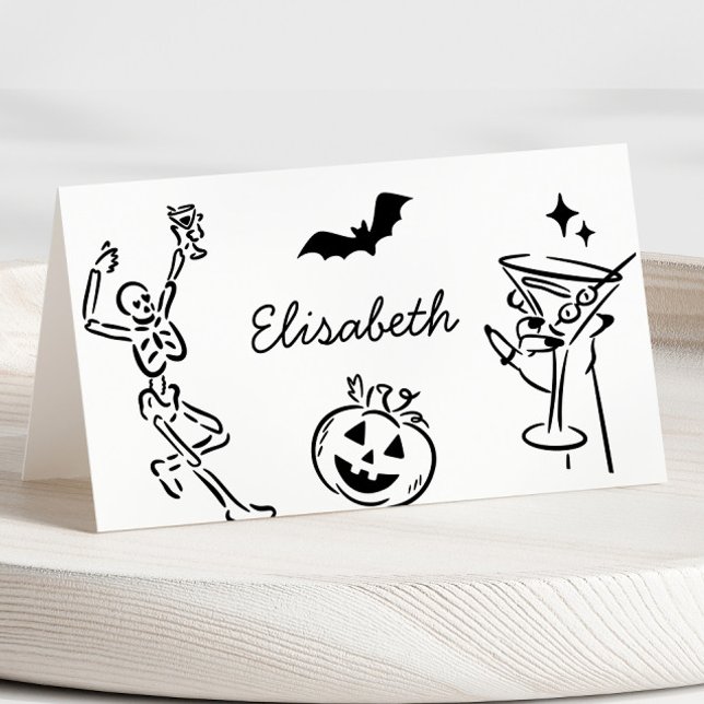 Halloween Hand plockade Namn-platskort Bordsnummer (Skapare uppladdad)