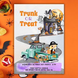 Halloween-händelsemeddelande trunk eller behandla inbjudningar