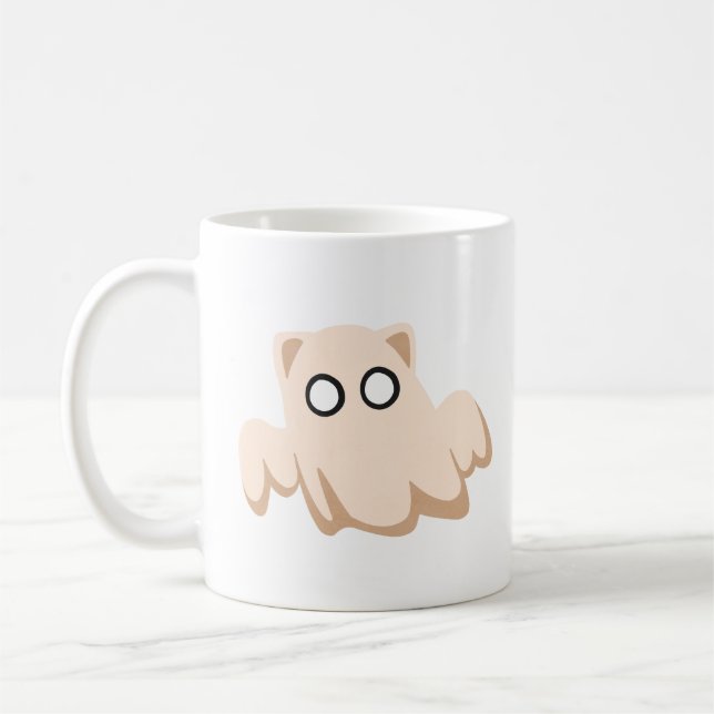 Halloween-handväska med katt-ghost-kostym kaffemugg (Vänster)