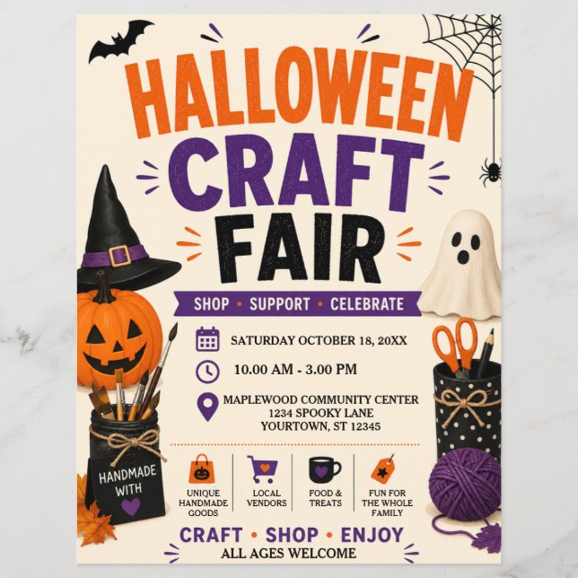 Halloween Hantverksmarknad Flyer (Framsidan)