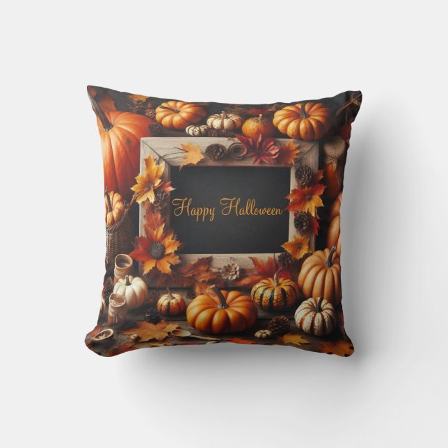 Halloween Happy Frame  Kudde (Framsida)