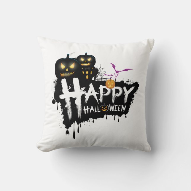 Halloween happy halloween hej Halloween Pillow Kudde (Framsida)
