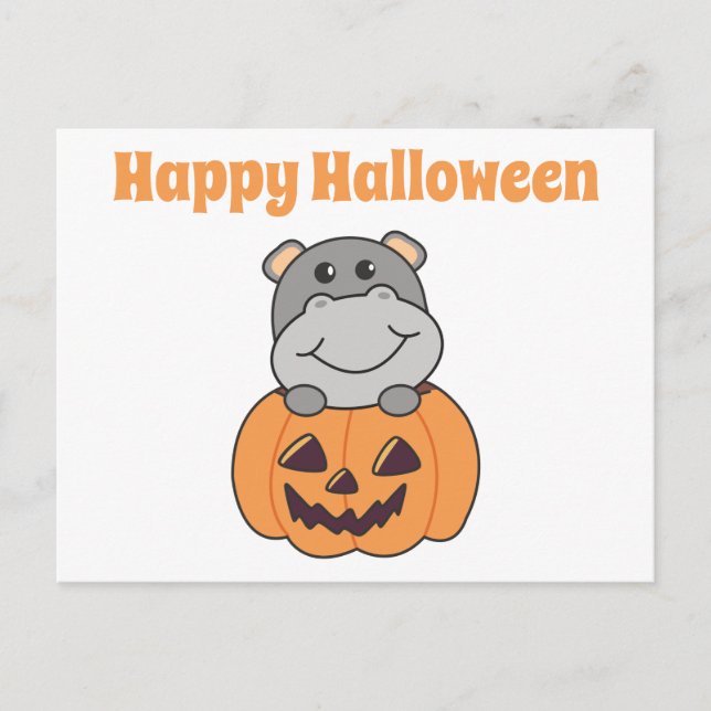 Halloween Happy halloween Hippo-kort Vykort (Framsida)