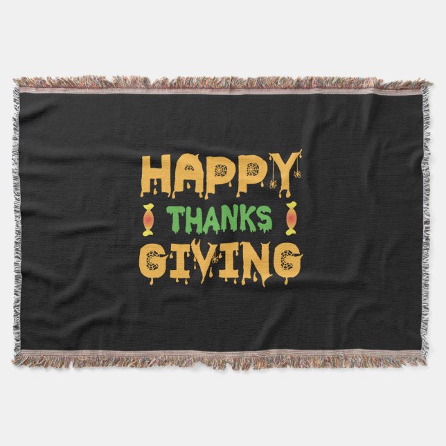 Halloween Happy Thanksgiving Birthday Filt (Framsidan)