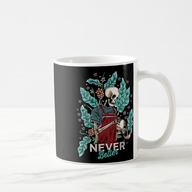 Halloween har aldrig bättre Skeleton som dricker k Kaffemugg (Höger)