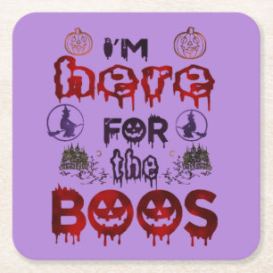 Halloween här för Boos Underlägg Papper Kvadrat