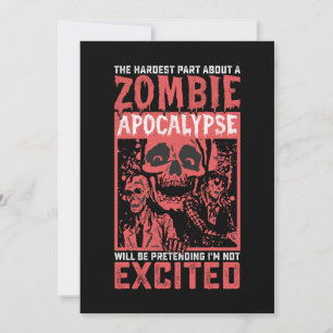 Halloween Hardest Part about Zombie Apocalypse Inbjudningar