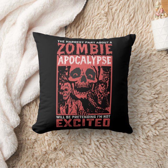 Halloween Hardest Part about Zombie Apocalypse Kudde (Filt)