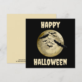 Halloween Harvest Full Moon och Nattflygning Fladd Kort
