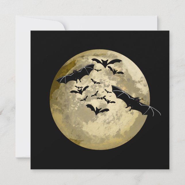 Halloween Harvest Full Moon och Nattflygning Fladd Kort (Framsida)