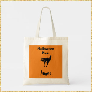 Halloween Haul Orange och Black Tote Bag Tygkasse