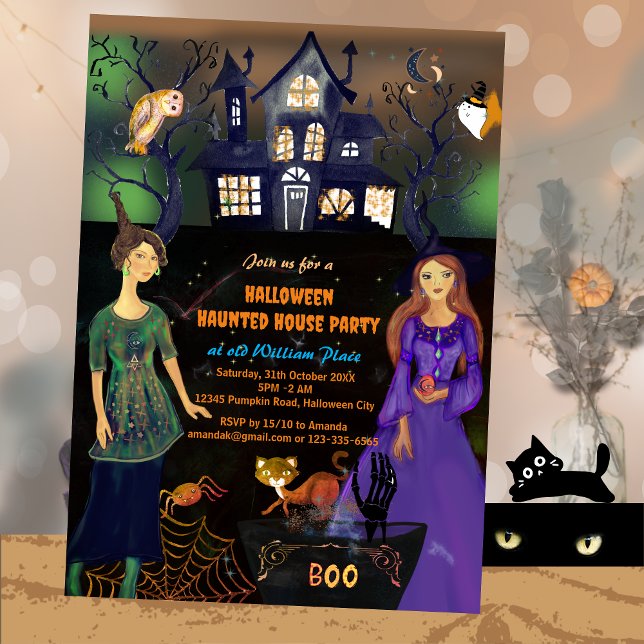 HALLOWEEN HAUNED HUS PARTY INBJUDNINGAR (HALLOWEEN HAUNTED HOUSE PARTY INVITATION)