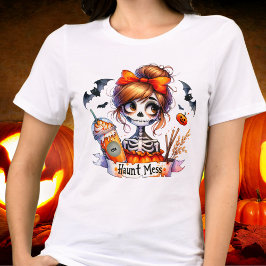 Halloween Haunt Coffee Skeleton Spooky Anpassning T Shirt