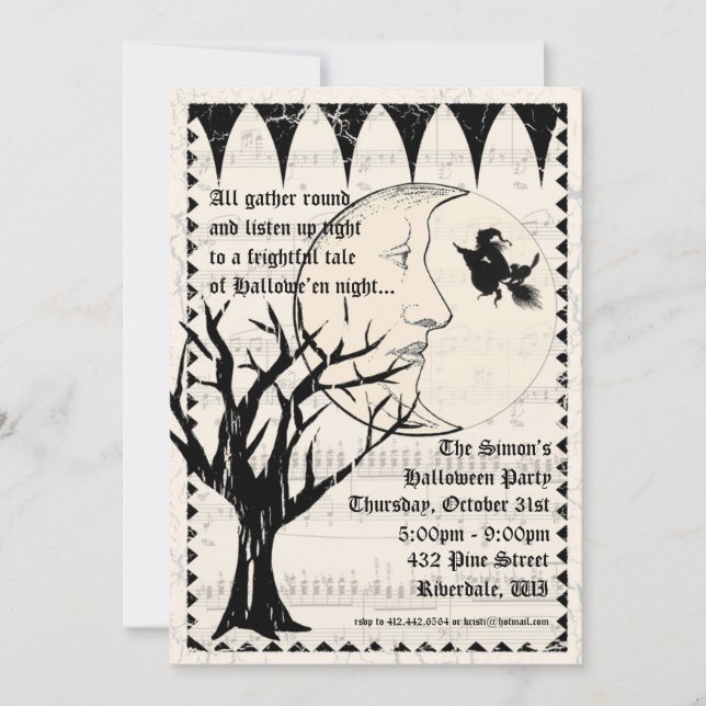 Halloween Haunt Gothic Party-inbjudan Inbjudningar (Framsida)