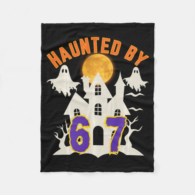 Halloween Haunted Ghost 67 Six Seven Meme  Fleecefilt (Framsidan)