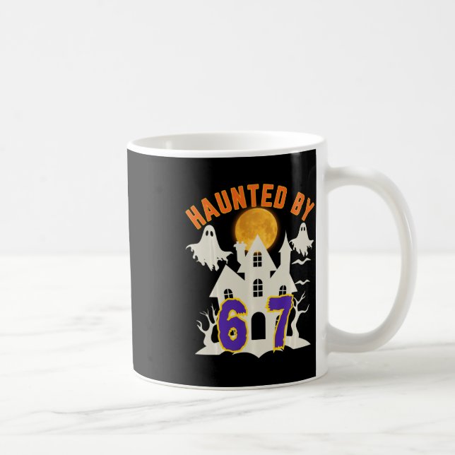 Halloween Haunted Ghost 67 Six Seven Meme  Kaffemugg (Höger)