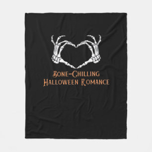 Halloween Haunted Heart Skeletal Bone Chilling Cla Fleecefilt