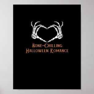 Halloween Haunted Heart Skeletal Bone Chilling Cla Poster