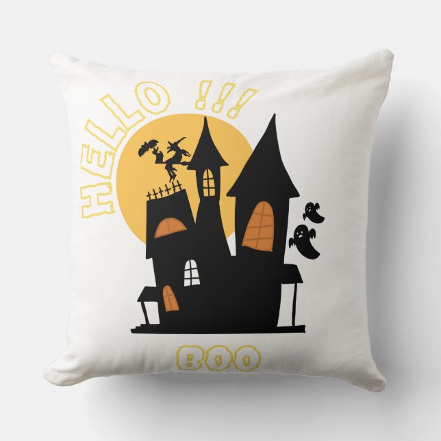 Halloween Haunted house boo t-shart Kudde (Framsida)