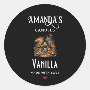 Halloween Haunted House Candle Business Runt Klistermärke